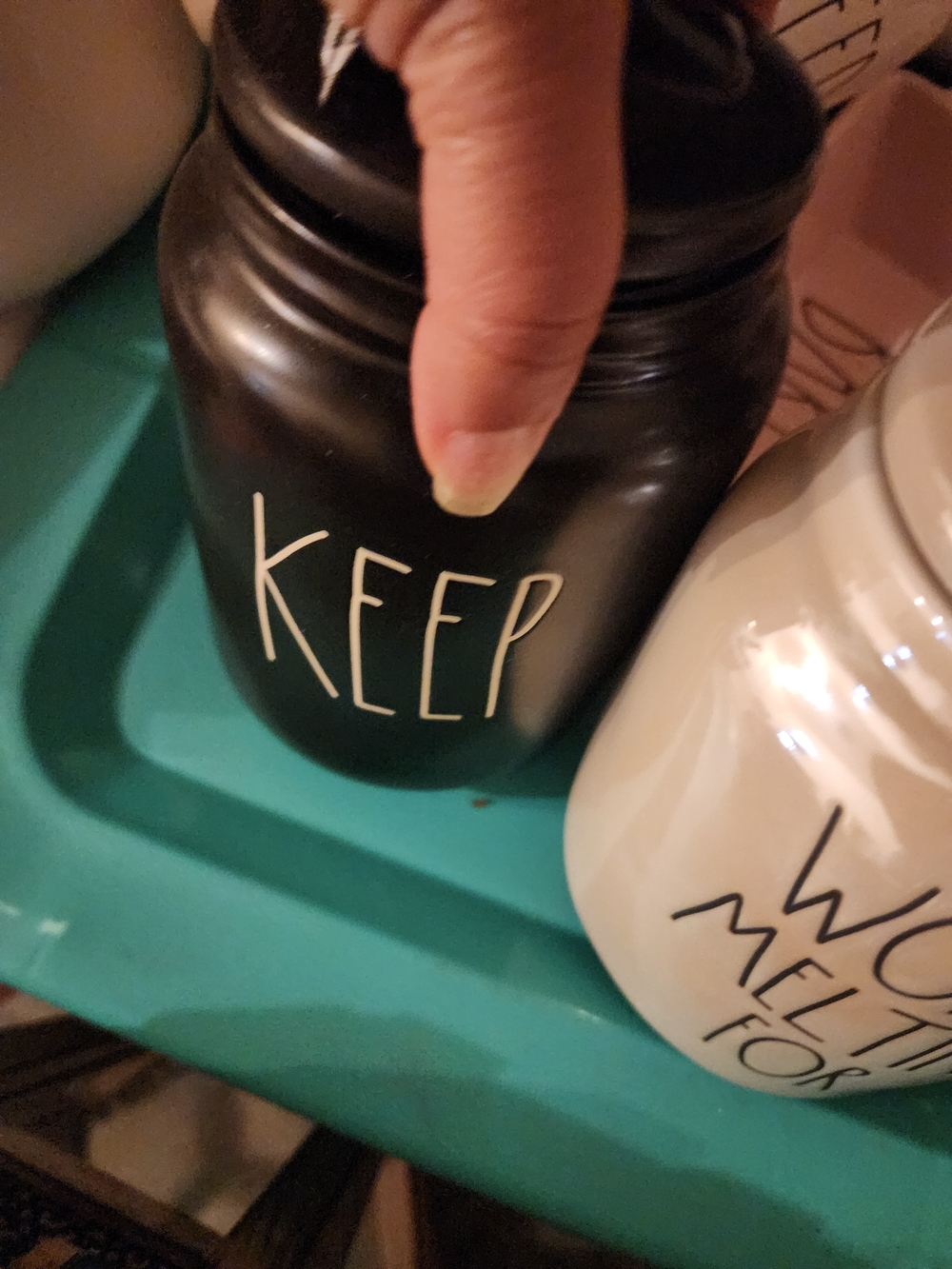 Black 'Keep' Ceramic Storage Jar Raw Dunn